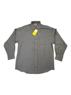 National Outfitters Men's Cotton Flannel Shirt Sz 2XL Blue Grey Striped XXL NEW